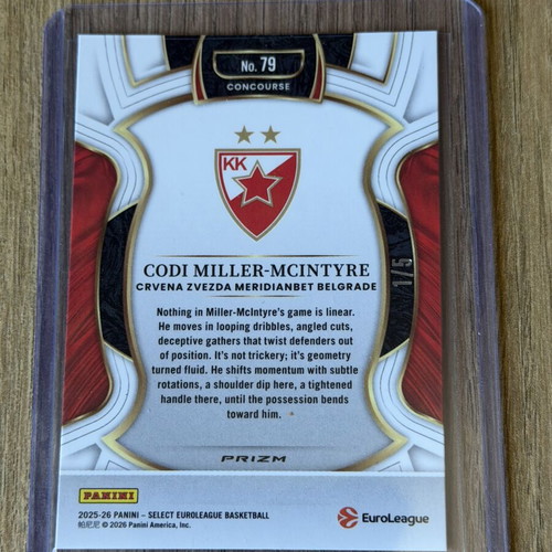 Codi-Miller Mcintyre Panini Select EuroLeague 2026 #79 card