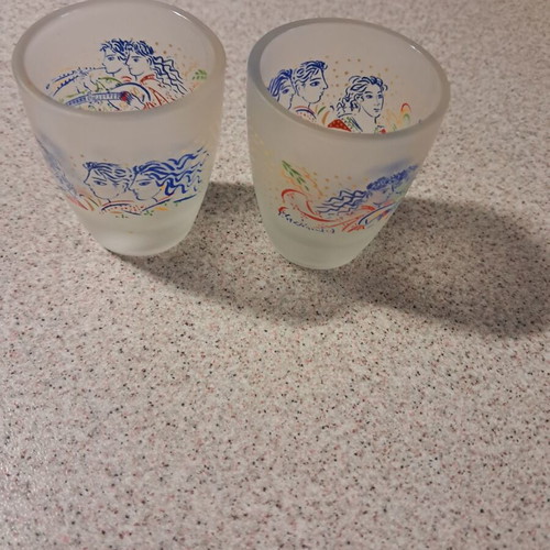 Lumidis Shot Glasses new, set of 2, collectible design by Giorgos Stathopoulos