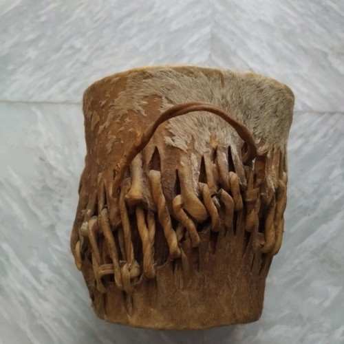 Handmade small shamanic drum used, approx. 10cm diameter