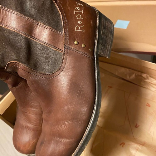 Replay vintage leather boots like new brown size 41