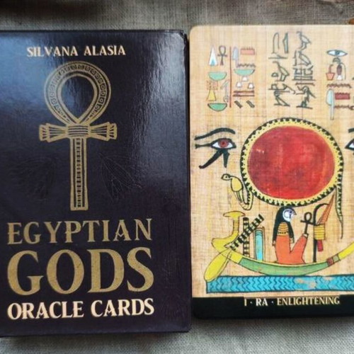 Egyptian oracle cards Silvana Alasia new, papyrus printed, 36 cards