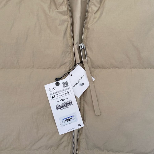 Zara down jacket new, beige, size M