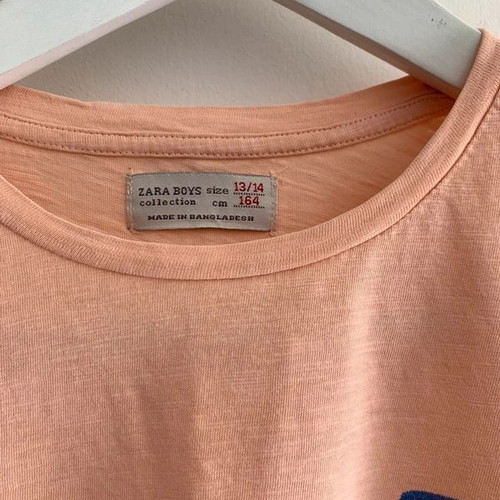 Zara boys' T-shirt, orange, size 13-14 years