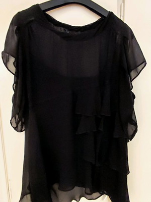 Μπλούζες Zara μαύρες βραδυνές ημιδιάφανες μεταχειρισμένες, σετ 2