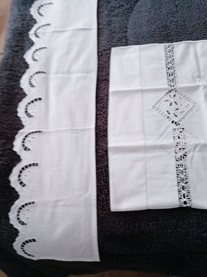 Handmade pillowcase and sewing cloth, like new, antique