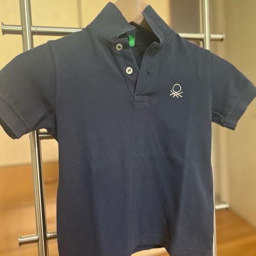 Benetton Polo shirt kids used, blue short sleeve size 4-5 years 110 cm