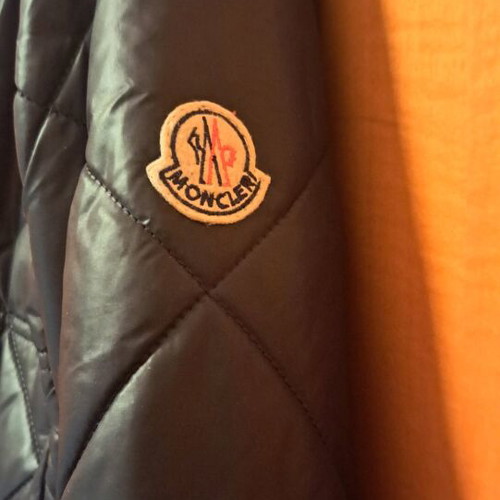 Moncler women's jacket used, black with detachable hood