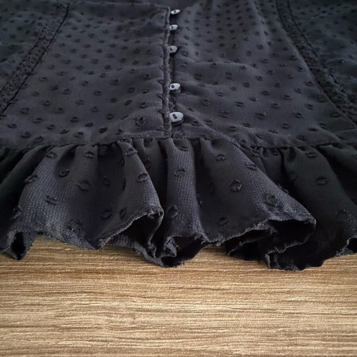 Zara black semi-transparent blouse like new, size S