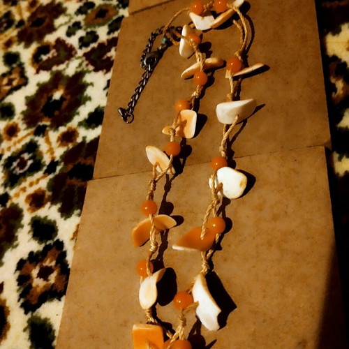 Necklace used, black and silver pendant