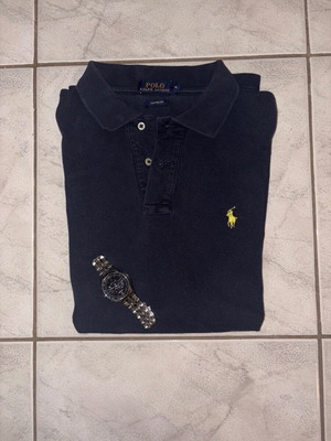 Polo Ralph Lauren XL в дълбоко синьо с жълто лого