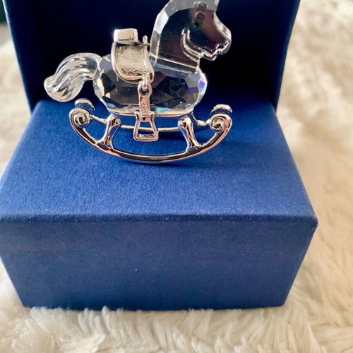 Swarovski Crystal Memories Rocking Horse Rhodium new collectible decor
