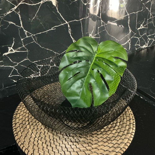 Metal fruit bowl black like new, 30 cm, minimal industrial design