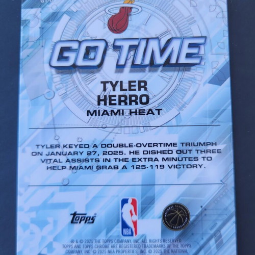 Topps Chrome 2025 26 Tyler Herro Go Time card like new
