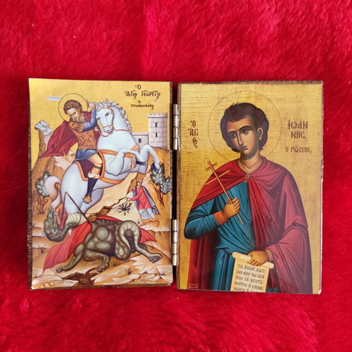 Diptych Saint George - Saint John the Russian new