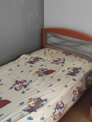 Single bed used with mattress