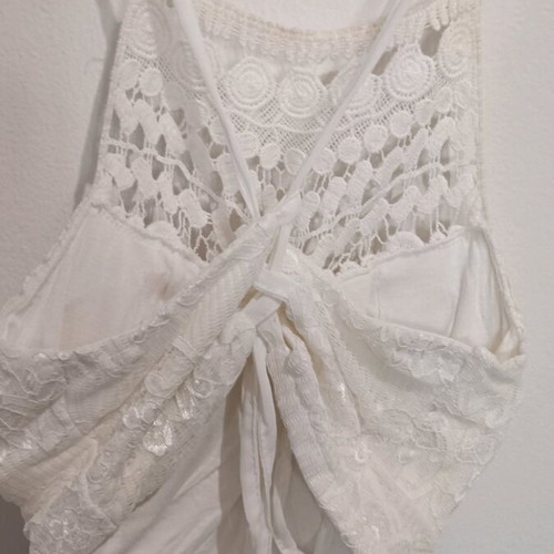 Embroidered t-shirt used, white, size S