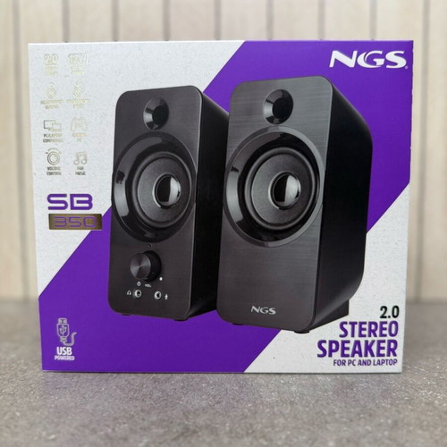 NGS SB350 2.0 Stereo Speakers new, USB powered, 12W RMS