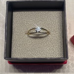Gold ring with diamond. Solitaire.
