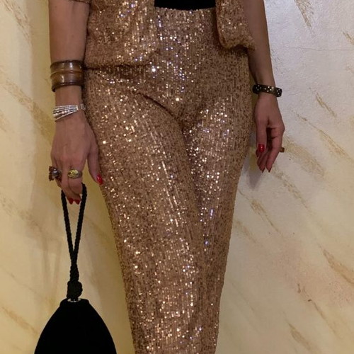 Sequin set jacket and pants new in sizes M and XL