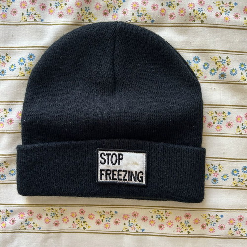 Zara knit cap used, size S, black and white