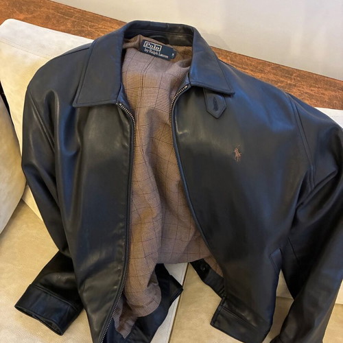 Ralph Lauren leather jacket M like new, black