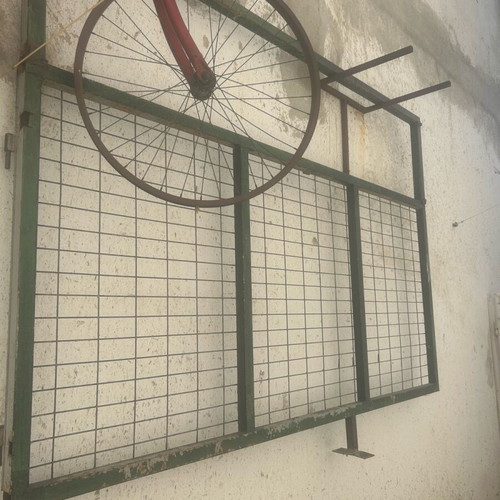 Iron door construction used with mesh and feet