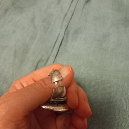 Elastic ring heart-shaped like new, silver color