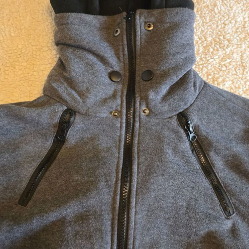 Jacket XL with hood, thin spring, like new, black and gray