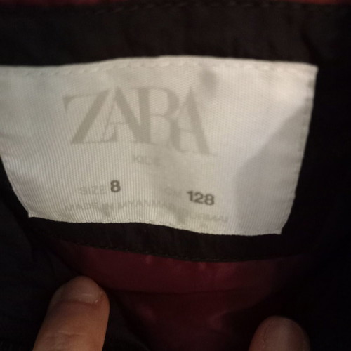 Zara winter jacket used for 8-year-old boy, black, size 128 cm