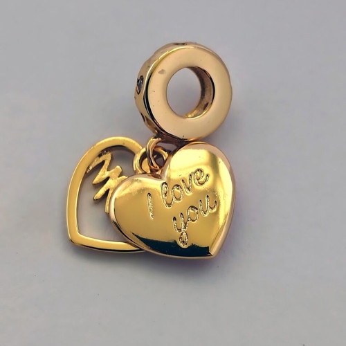 Charm Mom Heart Silver S925 with Pink Enamel and Zircon