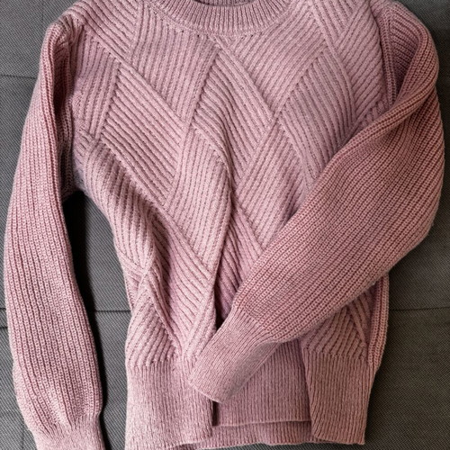 Pink knitted women's sweater