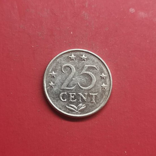 Netherlands Antilles 25 Cents Coin 1980 used