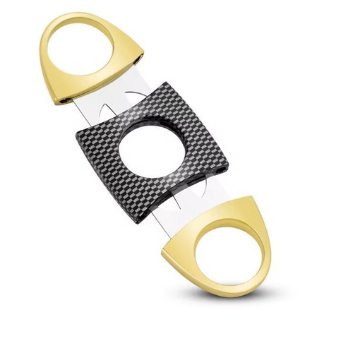 Carbon Gold Style luxury double cigar cutter new