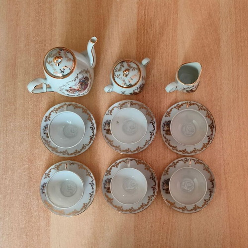 Yamaka Japanese Coffee Set Lithophane Geisha New