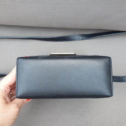 & Other Stories black genuine leather crossbody bag with gold hardware