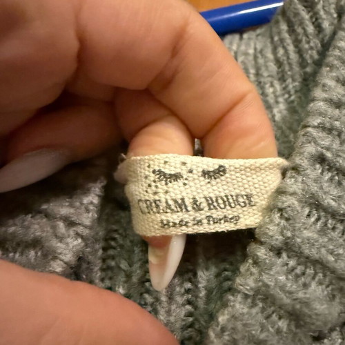 Oversized long sweater like new, gray and orange