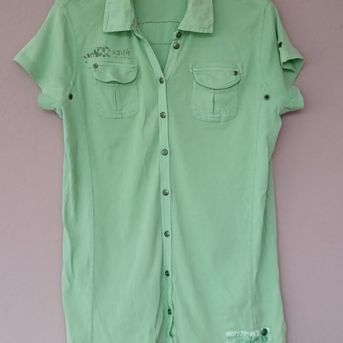 Soccx women's short-sleeve shirt like new, lime green, size XL