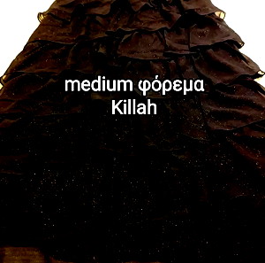 Medium Killah μαύρο βραδινό ιταλικό φόρεμα by Miss Sixty στενό με ασημένια διακριτικά στρας