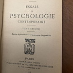 Paul Burget Essais de Psychologie Contemporaine δύο τόμοι μεταχειρισμένοι, γαλλικά