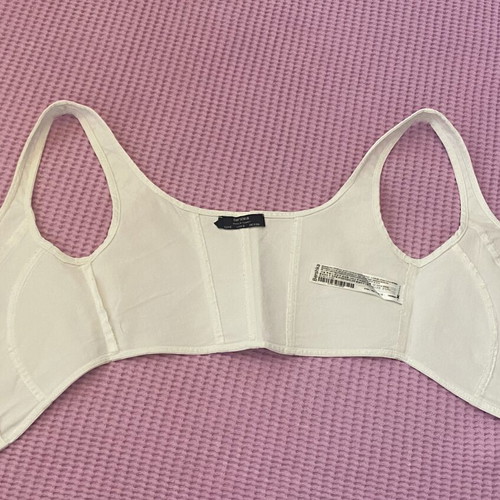 White denim top with zipper, like new, size S