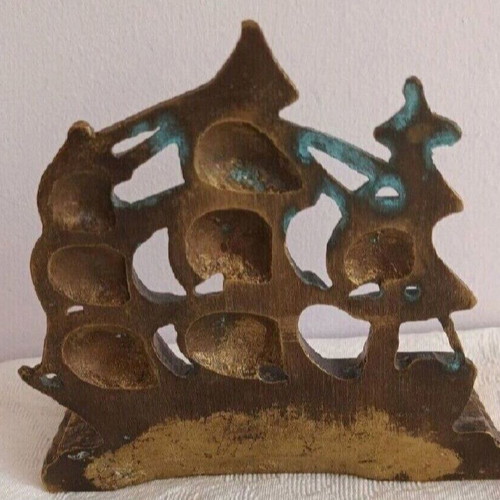 Bronze solid ship 17 cm like new