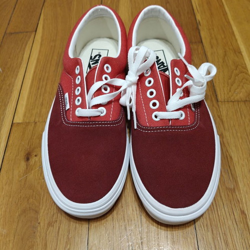 Vans sneakers size 40, red fabric with suede leather