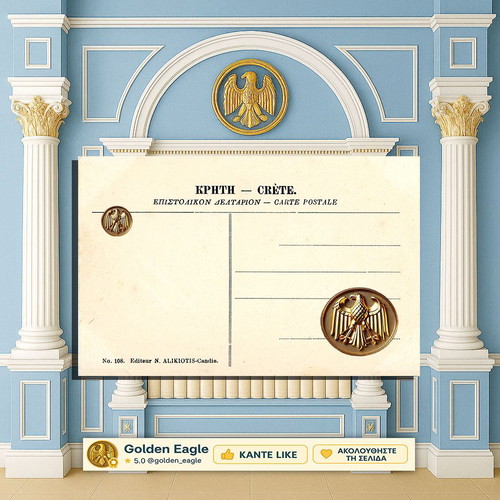 Card postal Cretan Gendarmerie used, honor guard with buglers