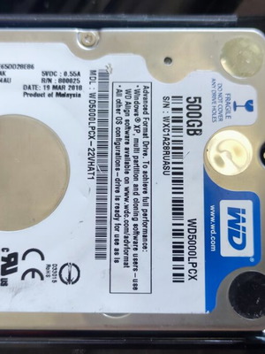 WD hard drive 2.5 inch 500GB used
