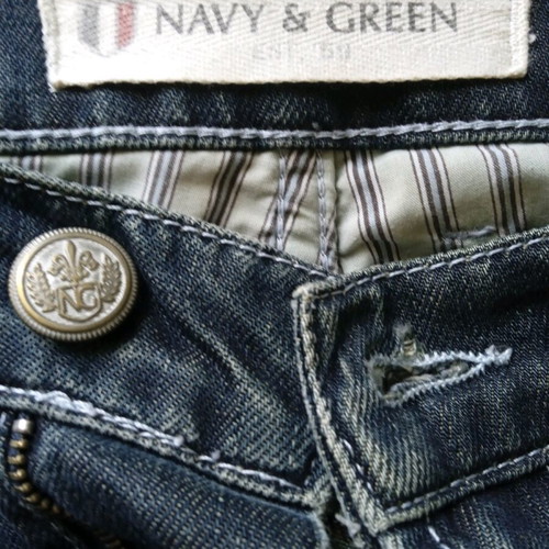Navy & Green denim pants used 100% cotton size 33