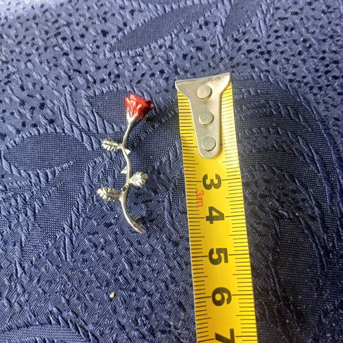 Pendant red rose new, 925 silver handmade