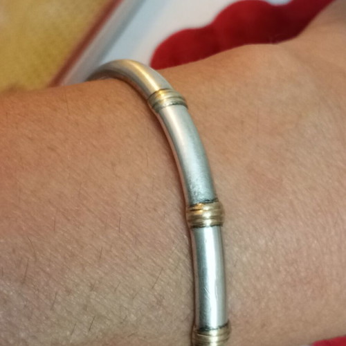 Silver gold bracelet 14k 925 used, wrist size 18-18.5cm