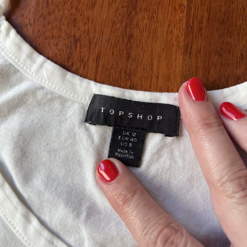 Topshop top with double straps like new, white, size L