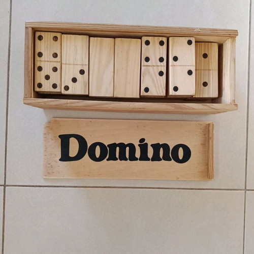 Wooden Domino board game 27 pieces used