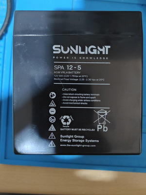 Sunlight SPA 12-5 Lead Battery 12V 5Ah AGM VRLA like new